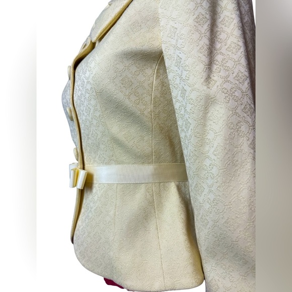 NWT Tahari Levine vintage vibe Petite yellow fitted jacket - Picture 6 of 11